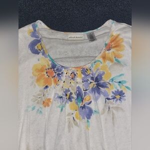 White Floral Top with Sequins